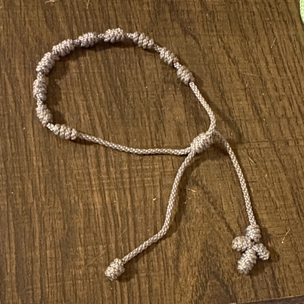 Grey Cross Braided Bracelet